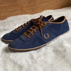 Fred Perry Blue Suede Trainers
